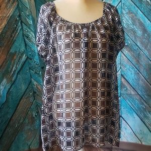 Style & Company Geometric Short Sleeve Shirt-  20W